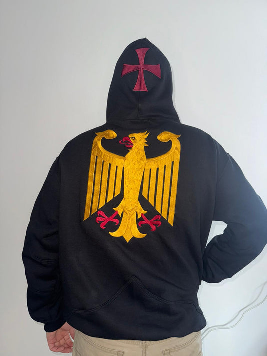 30 übrig! Patriotischer Hoodie, bestickt, limitiert (200), relaxt fit