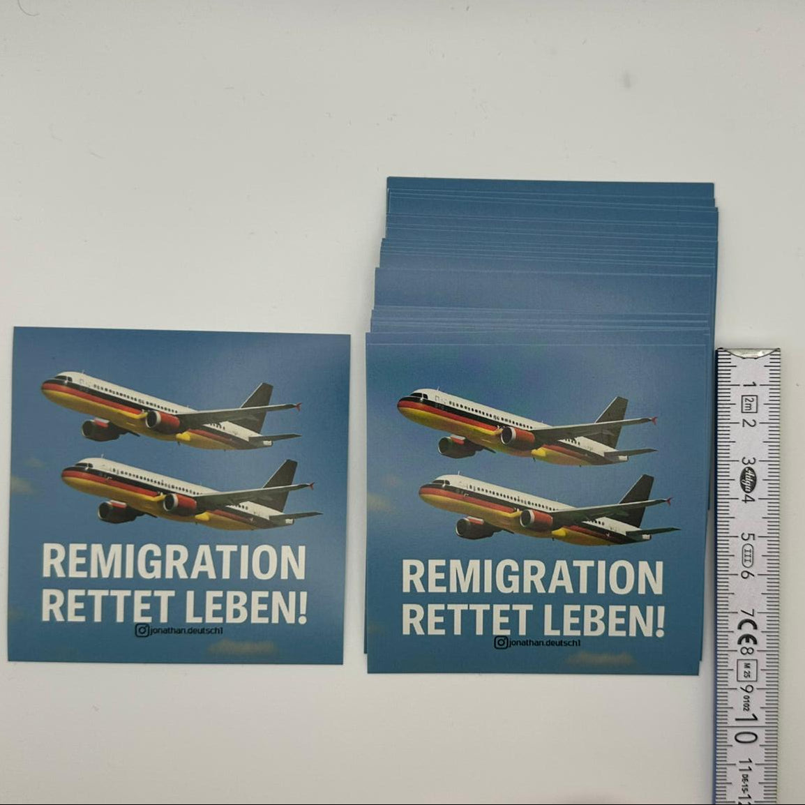10-1000 Remigration rettet Leben Aufkleber (5*5 oder 9*9cm)